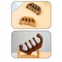 2 x 100% Natural Handmade Pure wood Five-tooth meridians comb portable gold wire sandalwood comb large wide tooth head scalp meridians scraping massage comb Wooden Comb for Men and Women