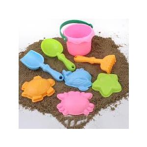 Beach Toy Set 9PC, 2 Shovels, 1 Rake, 5 Sand Molds, 2 Psc