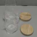 NUPTIO Hurricane Glass Candle Holders: Set of 2 Clear Cylinder Vases with Wooden Plate Base for Pillar Floating Candles Vase for Wedding Centerpiece Coffee Table Decor