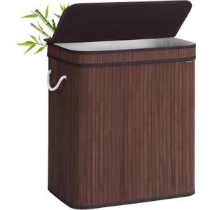 SONGMICS Bamboo Laundry Hamper with Lid, 100L, with Handles
Removable Machine Washable Basket, for Laundry Room, Bedroom, Bathroom, Brown, RONEX Collection ULCB063K02