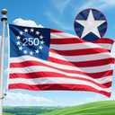 3x5 FT 250th Anniversary American Flag for Outside Heavy Duty, 250 Year USA Flag, Deluxe Spun Polyester, Embroidered Stars and Sewn Stripes, All Weather US Flag