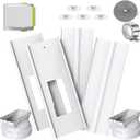 Dual Hose Portable Air Conditioner Window Vent Kit 26-62"Adjustable with 2 Universal 5.0/5.9"Coupler Security Lock 2 Weather Strippings Fit LG Portable AC Vertical/Horizontal Sliding Window Seal Kit