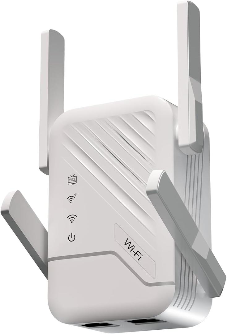 Wireless Router Amplifier Easy Setup, Wide Compatibility, WiFi Extender Signal Booster, Internet Extender Covers Up to 13389 Sq.ft for Home, Long Range WiFi Repeater