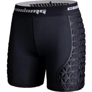 COOLOMG Girls Youth Sliding Shorts Softball Padded Compression Slider Shorts for Baseball Football Lacrosse Cricket (Large, Black)