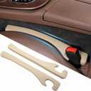 Car Seat Gap Filler Set of 2,Seat Gap Organizer, No Drop Seat Guard,Car Seat Accessories,Drop seat Gap fillers Between Seat and Console Stop Things from Dropping (Beige)