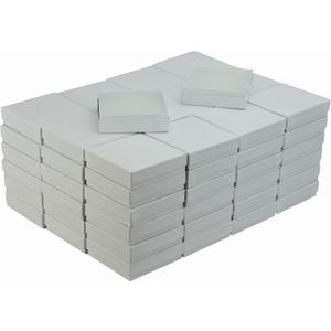 JPB White Swirl Cotton Filled Jewelry Box #33 (Case of 100) 3.5 inches x 3.5 inches
