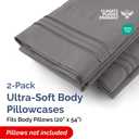 Body Pillowcases Set of 2-20x54 Long Body Pillow Case - Soft Body Pillow Cover for Sleeping & Side Sleepers - Comfy, Breathable & Wrinkle Free - Machine Washable w/Envelope Enclosure (Dark Grey)