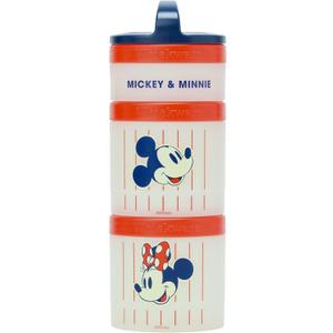 Whiskware Disney Mickey Mouse and Friends Stackable Snack Containers for Babies, Toddlers, and Kids, 3 Stackable Snack Cups for School and Travel, Cupholder Friendly, Mickey and Minnie! Baseball!