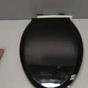 Black Toilet Seat Elongated, 18.5 x 14.2 Inch, Slow Close, Bottom-Mount Design, Fits 2-Piece Toilets, Durable & Easy to Install, PP Material Safe and Durable