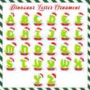 26 Letter Ornaments for Christmas Tree Decoration,Personalized Letters Ornaments, Initial Christmas Ornament, Hanging DIY Letter Xtmas Dinosaur Ornament, Gifts for Family Friends (G)