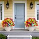 Artificial Flowers for Outdoors, 20 Bundles UV Resistant Faux Flowers for Outdoor Planters, Realistic Morning Glory Outdoor Faux Plants for Porch, Patio, Window Box, Garden Decoration