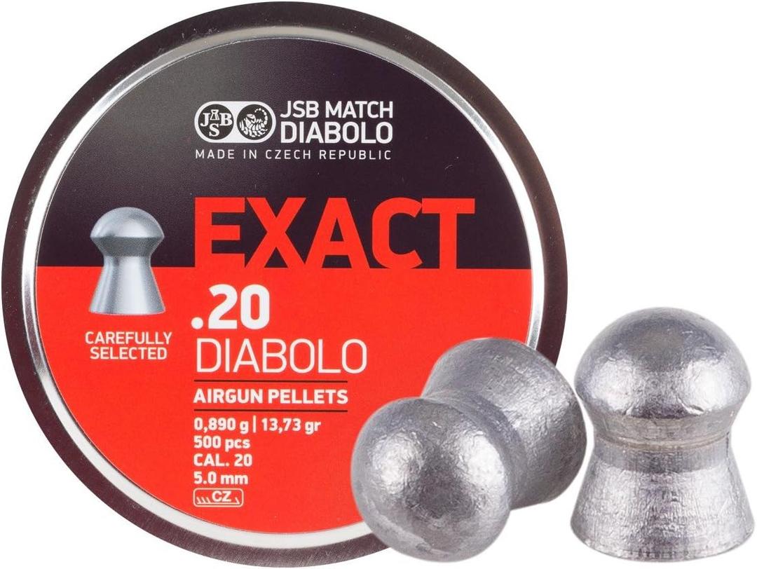JSB Diabolo Exact .20 Cal, 13.73 Grains, Domed, 500ct