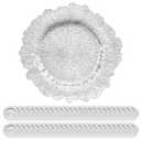 YJYQHYX 50 Pack Silver Charger Plates Bulk, 13" Reef Charger Plates