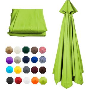 6 Arms/8 Arms Parasol Umbrella Replacement Cover, Outdoor Umbrella Replacement Fabric, Waterproof, Sun Protection, Umbrella Cloth for Garden Patio Market Table, Pool(Grass Green,8ribs:3.5m/11.5ft)