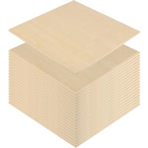 MUKCHAP 15 Piece 10 Inch Square Wood Sheets, 1/4 Inch Unfinished Wood Sheets, Plywood Boards for Crafts, Drawing, Carving, DIY