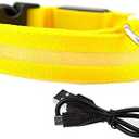 N/ hionre Pet Neck Collars, USB Rechargeable Flashing LED Light Safety Anti-Lost Collar Necklace for Pet Dog Puppy Yellow S