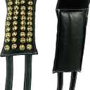 Brown Leather Pad 4 Line Ghungroo Pair (16 NO. GHUNGROO) Big Dancing Bells - FOUR LINE BROWN LEATHER PAD GHUNGROO PAIR