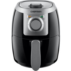 CHEFMAN Small, Compact Air Fryer Healthy Cooking, 2 Qt, Nonstick, User Friendly and Adjustable Temperature Control w/ 60 Minute Timer & Auto Shutoff, Dishwasher Safe Basket, BPA - Free, Black, 2 Quart