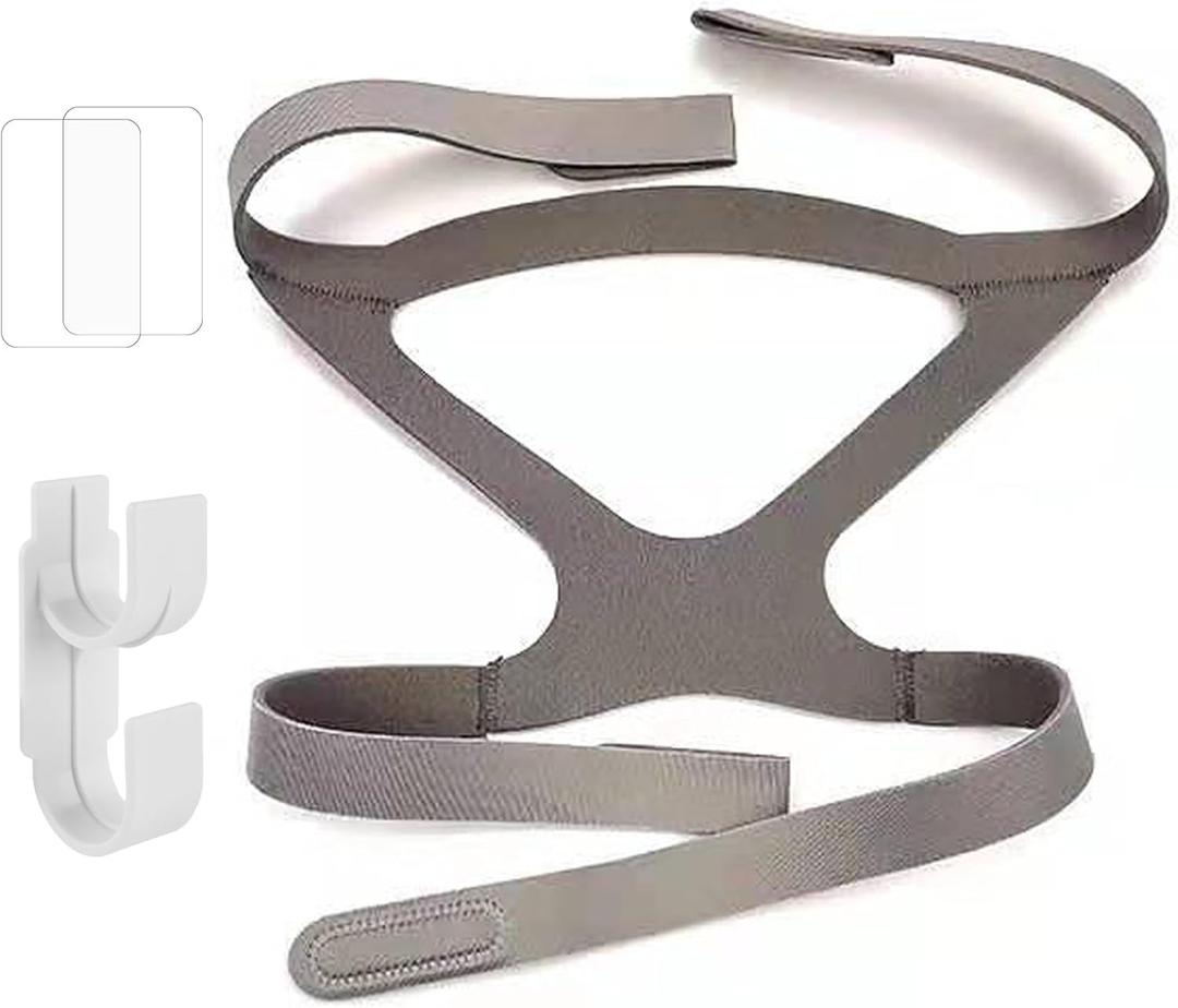 Replacment Headgear for Full Face Mask, Replace Part Resmed Air, Philips Respironics Nasal Pillow CPAP Ventilator Headband, Includes 1 Pieces Hose Hanger