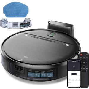 Robot Vacuum and Mop, 2-in-1 Robotic Vacuums Cleaner with Smart Max Strong Suction, WiFi/App/Alexa Voice Control, Obstacle Avoidance, for Pet Hair, Carpets and More