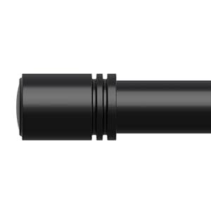 Box Space Curtain Rods for Windows 28 to 42 inches, 6/ 8 inch Diameter Adjustable Length End Cap Style Curtain Rod Set, Decorative Curtain Rod with Brackets - Black