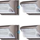 ledmo LED 120W Wall Pack Light with Photocell, Dusk to Dawn Outdoor Commercial Security Lighting, 5000K IP65 Waterproof 15840LM 4 Pack