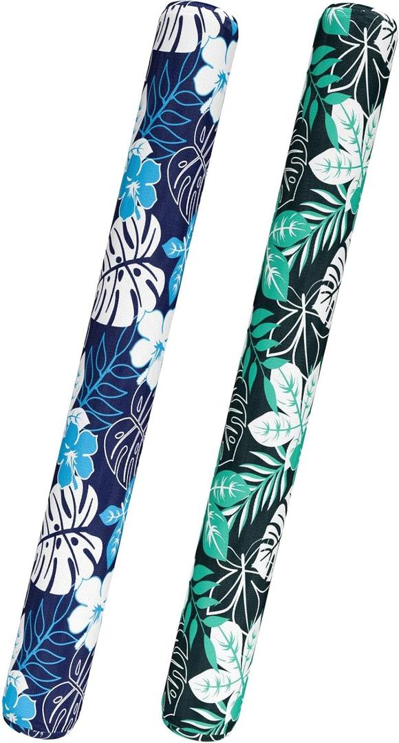 WERNNSAI Inflatable Pool Noodles 2 Pack Soft Fabric Covered Large Pool Float Noodle Set for Adults Swimming Accessories for Summer Vacation Sea Beach Lake Water Games Party