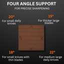 4 Angles High Carbon Stainless Steel Rolling Knife Sharpener with 400, 1000 & 3000 Replacement Discs - Blunt Knife Sharpening Kit with 12, 15, 20, and 25 Sharpening for Kitchen & Chef's Knives