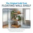 AquaTeak Moa 18" Teak Floating Shelf, Wall Mounted, Holds Up to 10 lbs