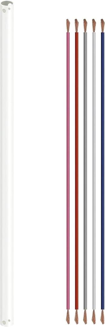 36 Inch Ceiling Fan Downrod with Wire, Universal Extension Down Rods Pole for Ceiling Fan (Unthreaded, White)