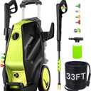 5000PSI Electric Pressure Washer with 33FT Hose 4.0GPM Power Washers Electric Powered Professional High Pressure Cleaner Machine, Foam Cannon, 4 Tips, powerwashers for Home Cars, Green