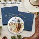 3 x Just A Girl Horse Lovers Ornament 2025 - Animal Lover Gifts for Girls, Teens, Friends, Horse Gifts for Women, Ceramic Ornaments for Christmas Tree Decorations, for Farmhouse Decor