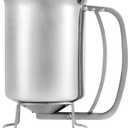 800ml Stainless Steel Pancake Batter Dispenser - Great for Baking, Cupcakes, Muffins - Cooking Crepes, Waffles- Easyflow Spout -Measuring Gauge in Mls and cups