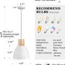 ELYONA 3 Pack White Hammered Pendant Lights for Kitchen Island 7 Small Nordic Solid Wood Hanging Light Fixtures, Modern Metal Pendant Light Fixtures for Bar, Dining Room, Bedroom, Hallway, Office