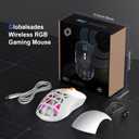 Wireless Gaming Mouse, Rechargeable&Rechange Shell,RGB Programmable Macro Mouse, Lightweight Mouse,10000 DPI,Tri-mode Wired/BT 5.0/2.4GHz Wireless Mouse Gaming with 2 Side Buttons (White Orange)