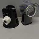 Cambom Rotary Cheese Grater Hand Crank Cheese Shredder for Fresh Cheese, Vegetable, Nuts,Non-slip Suction Base, Free Cleaning Brush Three Blades, Black