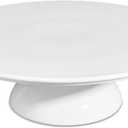 Extra Large 14 inch Porcelain Cake Stand, Cake Plate, Dessert Display, Ceramic Cupcake Holder, Pedestal Cake Stand for Party, Weddings, Home Decorating Stand, Versatile Serving Platter, White, Round