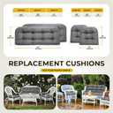 All Weather Outdoor Wicker Chair Cushions 4 Pieces Set, Waterproof & UV Protected Thickened Patio Furniture Replacement Wicker Chair Cushion, 2 Loveseat and 2 U-Shape Wickers Cushions, Grey