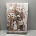 3Pcs Farmhouse Daisy Canvas Wall Art Vintage Rustic Flower Posters Paintings Floral Still Life Pictures Wall Decor Country Themed Daisy Prints for Living Room Bedroom Kitchen Home Framed, 24Lx16W" Canvas