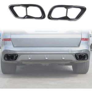 Car Exhaust Muffler Tail Pipe Trim Cover Compatible with BMW X5 G05 X6 G06 X7 G07 2019-2025, Rear Exhaust Tip Outlet Muffler Tube Cover Decoration Tail Throat Decoration (Style C-Black)
