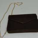 Clutch Purses for Women Evening Bag Faux Suede Formal Party Wedding Dark Brown