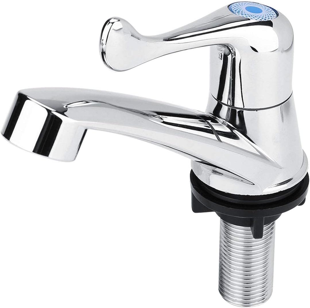 Sink Water Tap, ABS Tail Handle Single Cold Type Water Faucet, Plastic G1/2 Single Hole Single Handle Lavatory Basin Bath Sink Vanity Faucet, Saving Water, for Home Bathroom Kitchen Sink Water Tap, ABS Tail Handle Single Cold Type Water Faucet, Plastic G1/2 Single Hole Single Handle Lavatory Basin Bath Sink Vanity Faucet, Saving Water, for Home Bathroom Kitchen