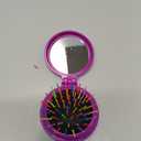 Happy Trees 6 PCS Round Travel Hair Brush with Mirror Folding Pocket Hair Brush Mini Hair Comb with Makeup Mirror for Travel (Set of 6) (Dark Colours)