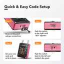 Locker Lock for Gym, School, Home & Work | 4-Digit Combination Padlock | 1-Pack, Black/Pink