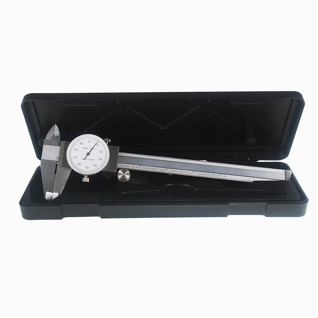 findmall 6" Dial Caliper 0.001 Stainless Steel Caliper Measuring Tool 4-Way Measurement with Plastic Case