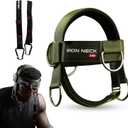 Iron Neck Neck Trainer, Exerciser, & Strengthener with Adjustable Head and Chin Strap - Portable Head Harness for Weight Lifting, Home, & Gym Use - Exercise & Workout Equipment (Alpha, Green)