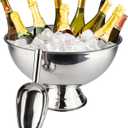Large Champagne Bowl,12L Champagne Bowl Ice Bucket with Scoop Stainless Steel Large Banquet Champagne Ice Bucket Big Ice Bucket for Parties Large Size Ice Bowl for Wine Beer Home Bar Celebrations,16in (Silver)