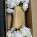 Letjolt Ranunculus Artificial Flower White Silk Flowers Faux DIY Bouquet for Wedding Engagement Centerpieces Arrangements Bridal Shower Decorations Home Decor 18pcs
