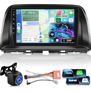 NHOPEEW [2+64G] for Mazda CX5 CX-5 CX 5 2012-2015 Android Radio: 9 inch HD Touchscreen DSP Audio - Wireless Carplay and Android Auto, GPS, WiFi, DSP/EQ, Multiple UI, SWC + AHD Backup Camera
