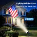 Solar Lights Outdoor Waterproof IP65, Super Bright LED with Lens, 6500K 2 Lighting Modes, Solar Powered Yard Garden Solar Spot Lights for Outside Landscape Auto On/Off - 6 Pack